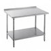 Advance Tabco FMS-306 72" 16 ga Work Table w/ Undershelf & 304 Series Stainless Top, 1 1/2" Backsplash-cityfoodequipment.com