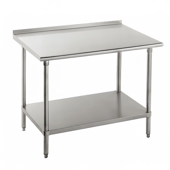 Advance Tabco FMS-363 36" 16 ga Work Table w/ Undershelf & 304 Series Stainless Top, 1 1/2" Backsplash-cityfoodequipment.com