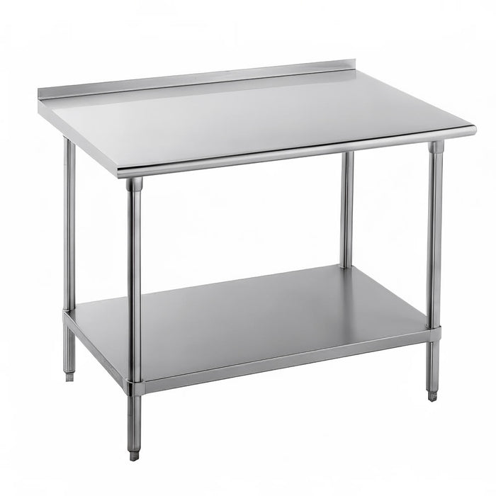 Advance Tabco FMS-364 48" 16 ga Work Table w/ Undershelf & 304 Series Stainless Top, 1 1/2" Backsplash-cityfoodequipment.com