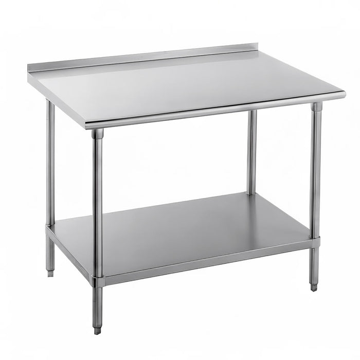 Advance Tabco FMS-365 60" 16 ga Work Table w/ Undershelf & 304 Series Stainless Top, 1 1/2" Backsplash-cityfoodequipment.com