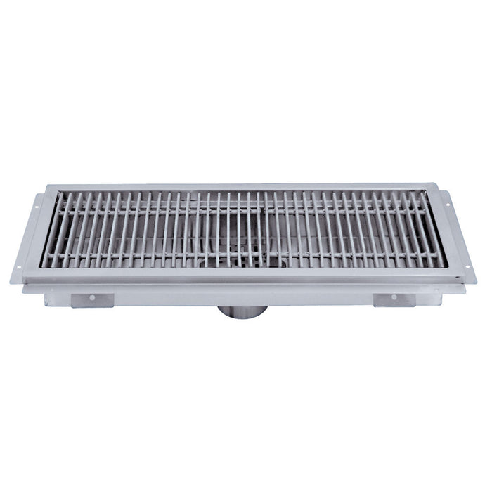 Advance Tabco FRG-48 Floor Water Receptacle - Subway Grating, 12" x 48" x 2", 14 ga 304 Stainless-cityfoodequipment.com