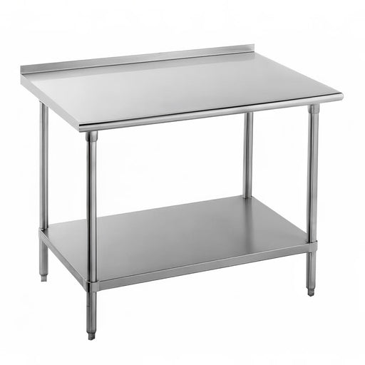 Advance Tabco FSS-302 24" 14 ga Work Table w/ Undershelf & 304 Series Stainless Top, 1 1/2" Backsplash-cityfoodequipment.com