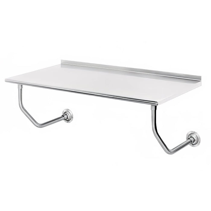 Advance Tabco FSS-W-304 48" Wall Mounted Work Table - 48"D, Rolled Rim-cityfoodequipment.com