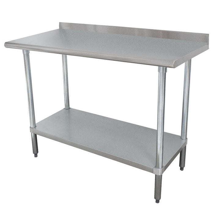 Advance Tabco FMSLAG-243-X 36" 16 ga Work Table w/ Undershelf & 304 Series Stainless Top, 1 1/2" Backsplash-cityfoodequipment.com
