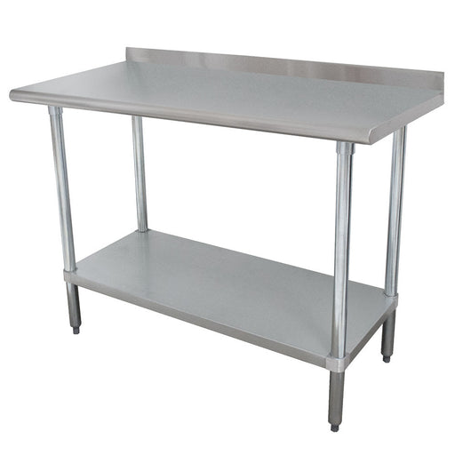 Advance Tabco FMSLAG-242-X 24" 16 ga Work Table w/ Undershelf & 304 Series Stainless Top, 1 1/2" Backsplash-cityfoodequipment.com