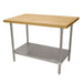 Advance Tabco H2S-245 1 3/4" Maple Top Work Table w/ Undershelf, 60"L x 24"D-cityfoodequipment.com