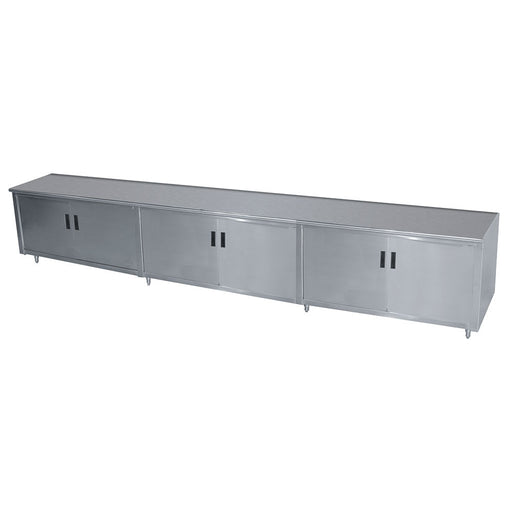Advance Tabco HB-SS-2412 144" Enclosed Work Table w/ Swing Doors, 24"D-cityfoodequipment.com