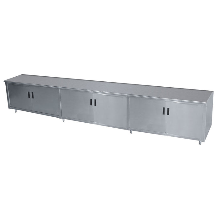 Advance Tabco HB-SS-3012 144" Enclosed Work Table w/ Swing Doors, 30"D-cityfoodequipment.com