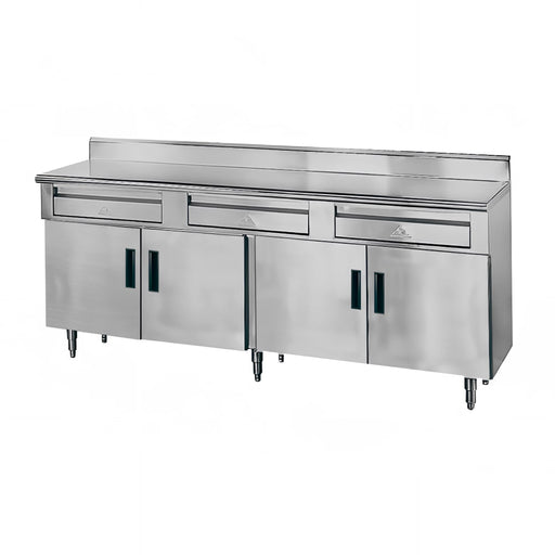 Advance Tabco HDRC-307 84" Enclosed Work Table w/ Swing Doors, 30"D-cityfoodequipment.com