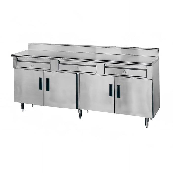 Advance Tabco HDRC-307 84" Enclosed Work Table w/ Swing Doors, 30"D-cityfoodequipment.com