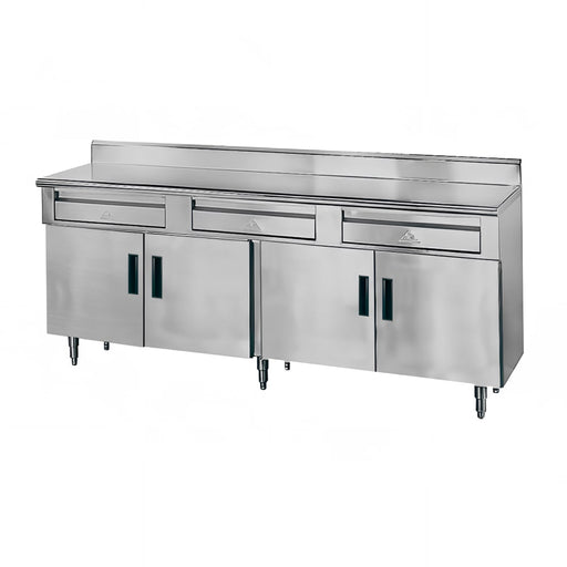 Advance Tabco HDRC-308 96" Enclosed Work Table w/ Swing Doors, 30"D-cityfoodequipment.com