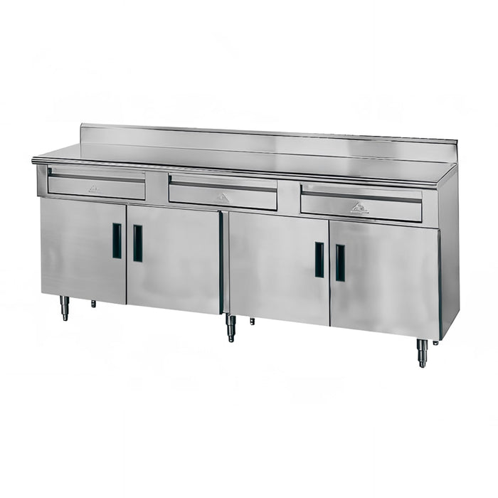 Advance Tabco HDRC-308 96" Enclosed Work Table w/ Swing Doors, 30"D-cityfoodequipment.com