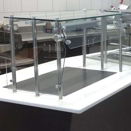 Advance Tabco GSG-15-48 Food Shield - Heat Tempered Glass Top Shelf, Front, Side Panels, 15x48x18-cityfoodequipment.com