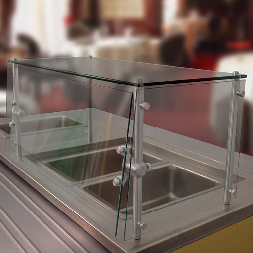 Advance Tabco GSGC-18-144 Cafeteria Style Food Shield - Glass Top Shelf, 100 lb Capacity, 18x144x18-cityfoodequipment.com