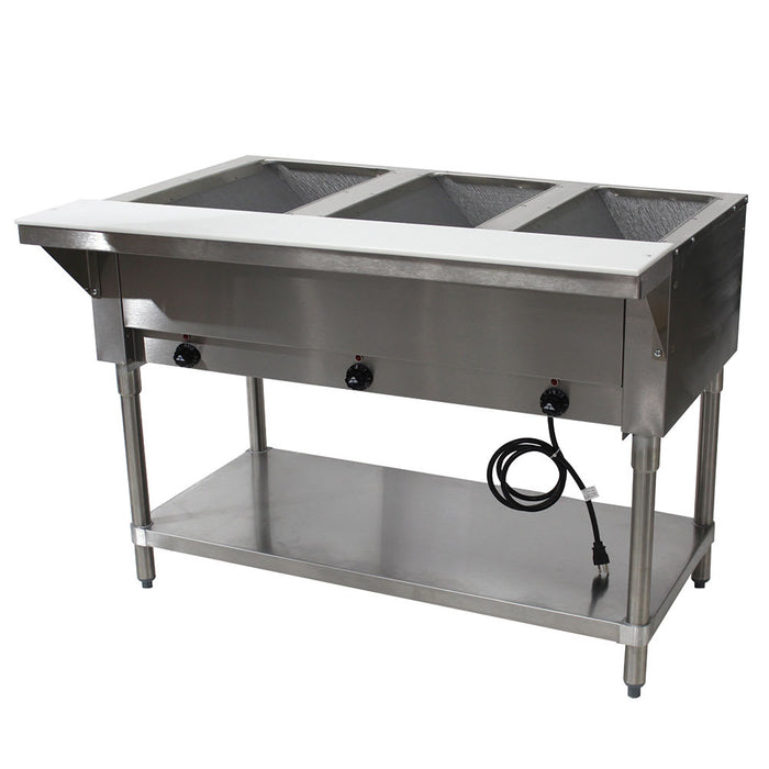 Advance Tabco HF-3E-240 47 1/8" Hot Food Table w/ (3) Wells & Carving Board, 208 240v/1ph-cityfoodequipment.com