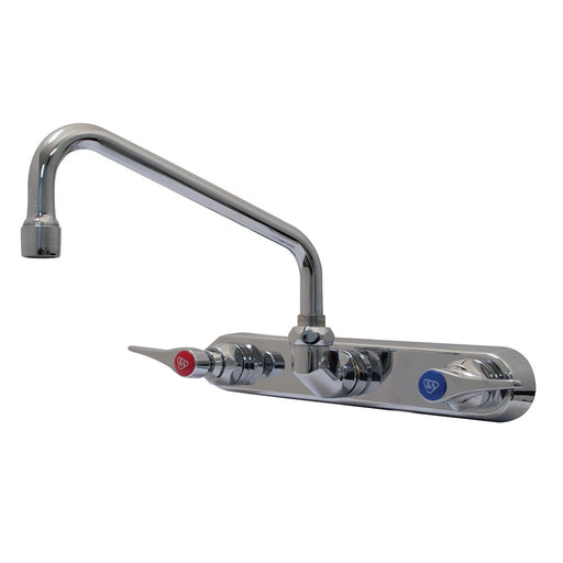 Advance Tabco K-1118 Splash Mount Faucet - 8" Swing Spout, 8" Centers, Lead Free-cityfoodequipment.com