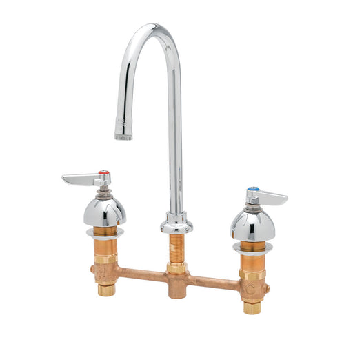 Advance Tabco K-132 Heavy Duty Gooseneck Faucet - 3 Hole 4" On Center, 5 1/2" Spout-cityfoodequipment.com