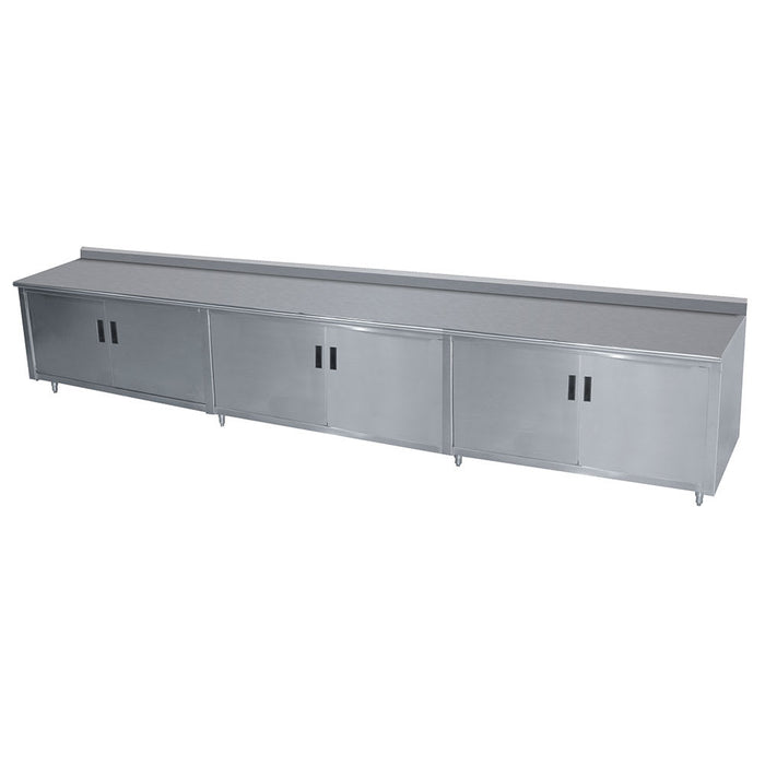 Advance Tabco HF-SS-3012 144" Enclosed Work Table w/ Swing Doors & 1 1/2" Backsplash, 30"D-cityfoodequipment.com