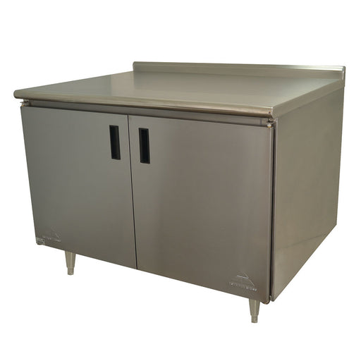 Advance Tabco HF-SS-304 48" Enclosed Work Table w/ Swing Doors & 1 1/2" Backsplash, 30"D-cityfoodequipment.com