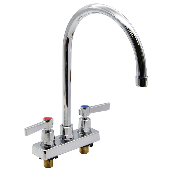 Advance Tabco K-55 Deck Mount Faucet - 8 1/2" Gooseneck Spout, 4" Centers, Lead Free-cityfoodequipment.com