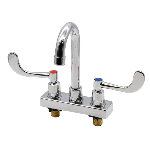 Advance Tabco K-56 Deck Mount Faucet - 3 1/2" Gooseneck Spout, 4" Centers, Lead Free-cityfoodequipment.com
