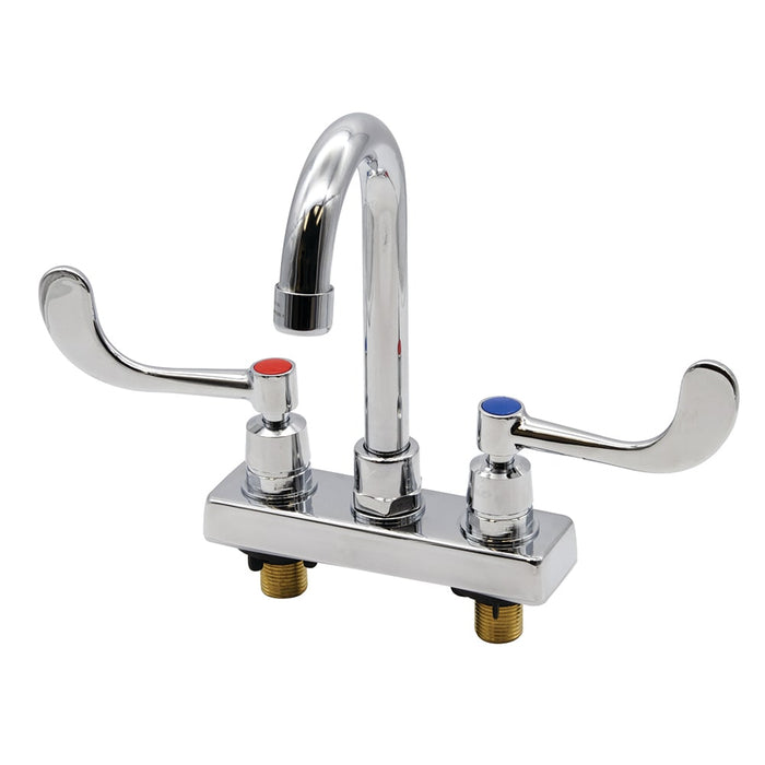 Advance Tabco K-56 Deck Mount Faucet - 3 1/2" Gooseneck Spout, 4" Centers, Lead Free-cityfoodequipment.com
