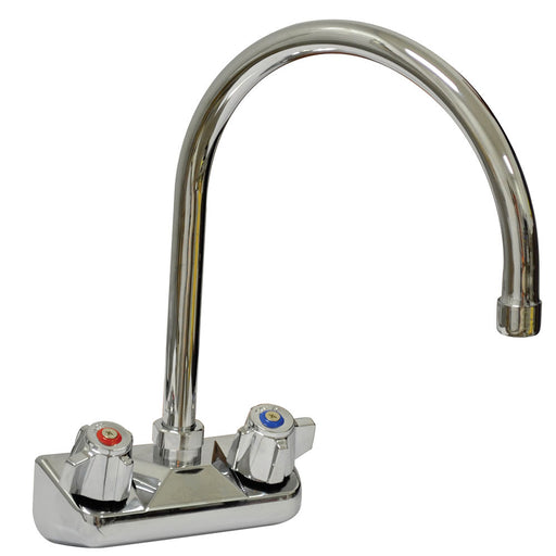 Advance Tabco K-60 Splash Mount Faucet - 8 1/2" Gooseneck Spout, 4" Centers, Lead Free-cityfoodequipment.com