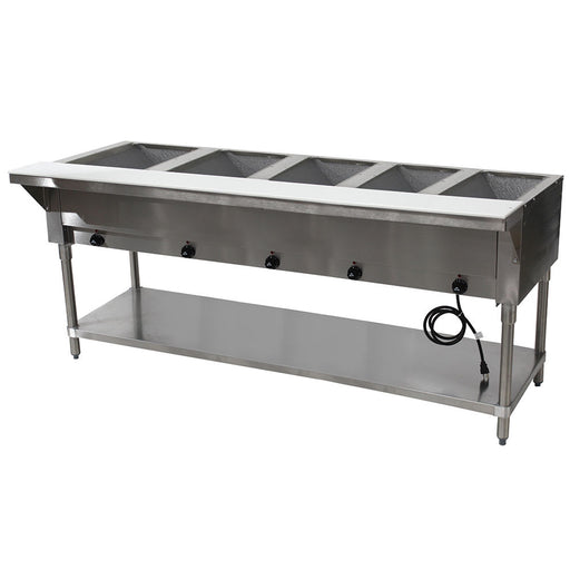 Advance Tabco HF-5E-240 77 3/4" Hot Food Table w/ (5) Wells & Cutting Board, 208 240v/1ph-cityfoodequipment.com