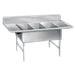 Advance Tabco K7-3-2030-24RL 108" 3 Compartment Sink w/ 20"L x 30"W Bowl, 14" Deep-cityfoodequipment.com