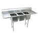 Advance Tabco K7-CS-32 64" 3 Compartment Sink w/ 12"L x 20"W Bowl, 12" Deep-cityfoodequipment.com