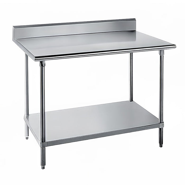 Advance Tabco KAG-243 36" 16 ga Work Table w/ Undershelf & 430 Series Stainless Top, 5" Backsplash-cityfoodequipment.com