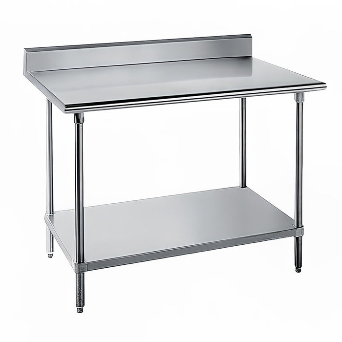 Advance Tabco KLG-363 36" 14 ga Work Table w/ Undershelf & 304 Series Stainless Top, 5" Backsplash-cityfoodequipment.com