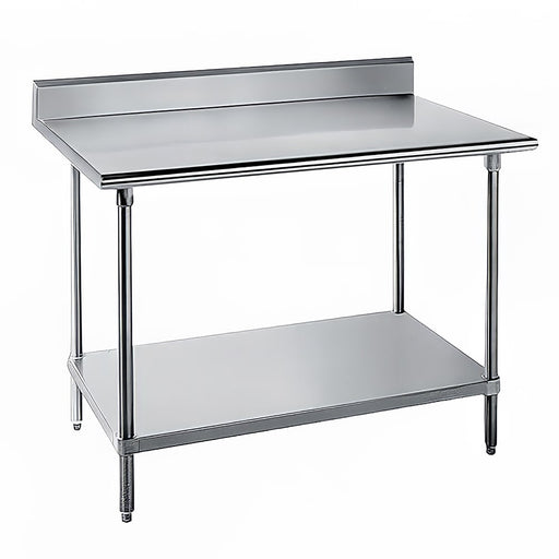Advance Tabco KMS-242 24" 16 ga Work Table w/ Undershelf & 304 Series Stainless Top, 5" Backsplash-cityfoodequipment.com