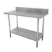 Advance Tabco KLAG-240-X 30" 16 ga Work Table w/ Undershelf & 430 Series Stainless Top, 5" Backsplash-cityfoodequipment.com