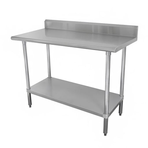 Advance Tabco KLAG-300-X 30" 16 ga Work Table w/ Undershelf & 430 Series Stainless Top, 5" Backsplash-cityfoodequipment.com