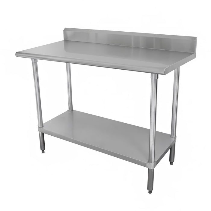 Advance Tabco KLAG-300-X 30" 16 ga Work Table w/ Undershelf & 430 Series Stainless Top, 5" Backsplash-cityfoodequipment.com