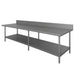 Advance Tabco KSS-2410 120" 14 ga Work Table w/ Undershelf & 304 Series Stainless Top, 5" Backsplash-cityfoodequipment.com
