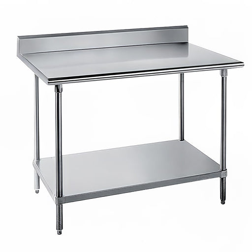 Advance Tabco KSS-242 24" 14 ga Work Table w/ Undershelf & 304 Series Stainless Top, 5" Backsplash-cityfoodequipment.com