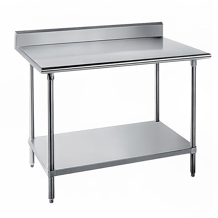 Advance Tabco KSS-242 24" 14 ga Work Table w/ Undershelf & 304 Series Stainless Top, 5" Backsplash-cityfoodequipment.com