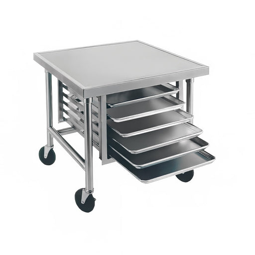 Advance Tabco MT-MG-300 30" Mixer Table w/ Galvanized Pan Slide Base, Mobile, 30"D-cityfoodequipment.com