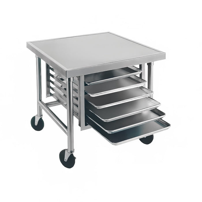 Advance Tabco MT-MG-300 30" Mixer Table w/ Galvanized Pan Slide Base, Mobile, 30"D-cityfoodequipment.com