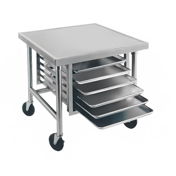 Advance Tabco MT-MG-303 36" Mixer Table w/ Galvanized Pan Slide Base, Mobile, 30"D-cityfoodequipment.com