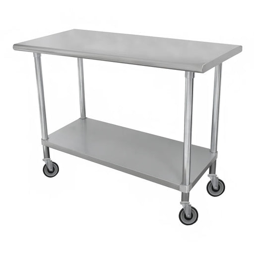 Advance Tabco MSLAG-366-X 72" 16 ga Work Table w/ Undershelf & 304 Series Stainless Flat Top-cityfoodequipment.com