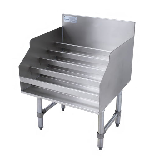 Advance Tabco LD-2124-X Raised Liquor Display - Holds 30 Bottles, 4" Back Splash, 24" x 26"-cityfoodequipment.com