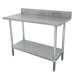 Advance Tabco KMSLAG-246-X 72" 16 ga Work Table w/ Undershelf & 304 Series Stainless Top, 5" Backsplash-cityfoodequipment.com