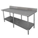 Advance Tabco KMSLAG-308-X 96" 16 ga Work Table w/ Undershelf & 304 Series Stainless Top, 5" Backsplash-cityfoodequipment.com