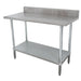 Advance Tabco KSLAG-300-X 30" 16 ga Work Table w/ Undershelf & 430 Series Stainless Top, 5" Backsplash-cityfoodequipment.com