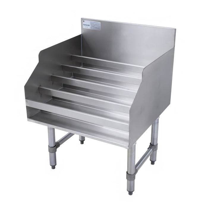Advance Tabco LD-1824-X Raised Liquor Display - Holds 30 Bottles, 4" Back Splash, 24" x 23"-cityfoodequipment.com