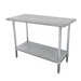 Advance Tabco MSLAG-365-X 60" 16 ga Work Table w/ Undershelf & 304 Series Stainless Flat Top-cityfoodequipment.com