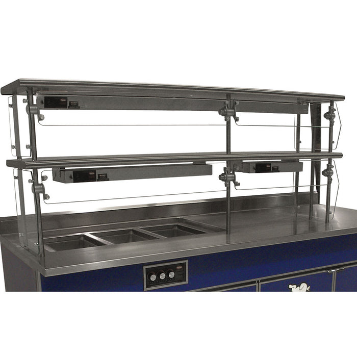 Advance Tabco NDSG-15-120 Self Service Food Shield - 2 Tier, 15x120x34", Stainless Top Shelf-cityfoodequipment.com